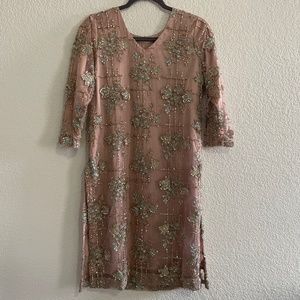 Embellished net 2 piece Dress